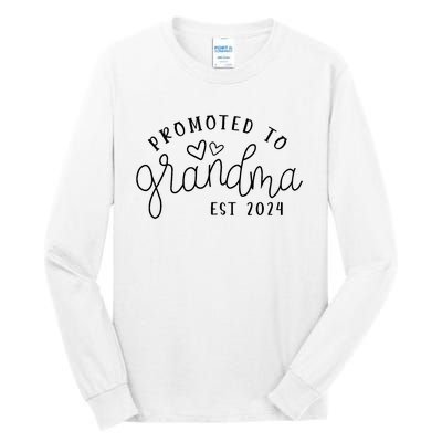 Promoted To Grandma Est 2024 New Grandma Mothers Day Tall Long Sleeve T-Shirt