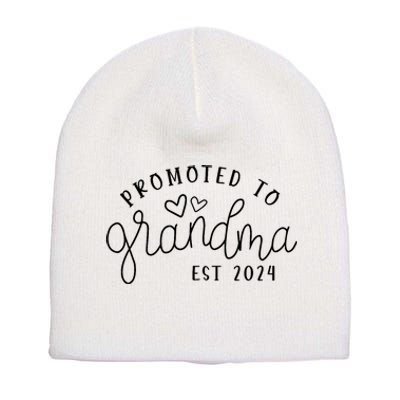 Promoted To Grandma Est 2024 New Grandma Mothers Day Short Acrylic Beanie