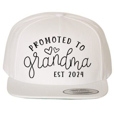 Promoted To Grandma Est 2024 New Grandma Mothers Day Wool Snapback Cap