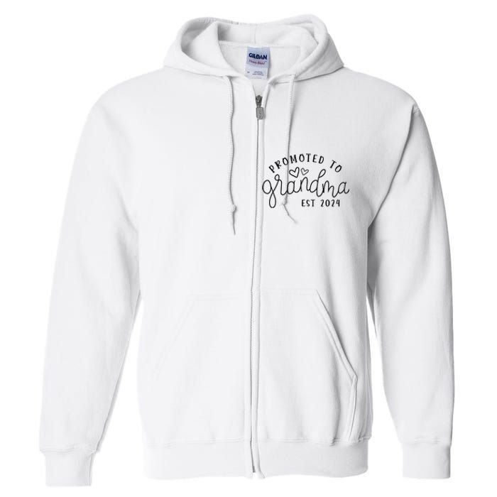 Promoted To Grandma Est 2024 New Grandma Mothers Day Full Zip Hoodie