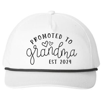 Promoted To Grandma Est 2024 New Grandma Mothers Day Snapback Five-Panel Rope Hat