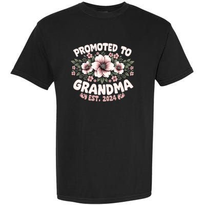 Promoted To Grandma Est. 2024 Grandparents Baby Announcement Garment-Dyed Heavyweight T-Shirt