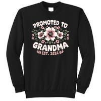 Promoted To Grandma Est. 2024 Grandparents Baby Announcement Sweatshirt