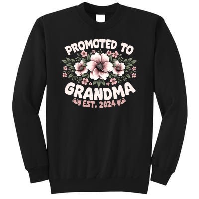 Promoted To Grandma Est. 2024 Grandparents Baby Announcement Sweatshirt