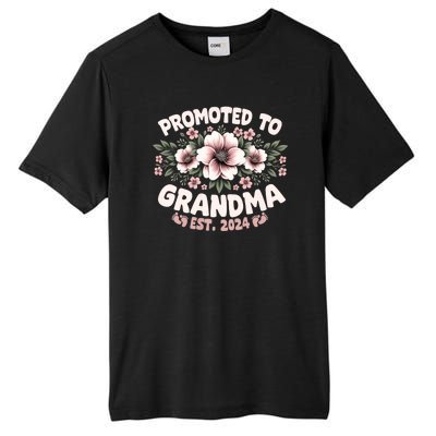 Promoted To Grandma Est. 2024 Grandparents Baby Announcement Tall Fusion ChromaSoft Performance T-Shirt