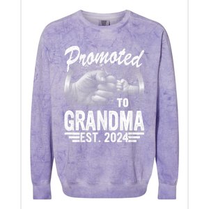 Promoted To Grandma Est. 2024 Grandparents Baby Announcement Colorblast Crewneck Sweatshirt