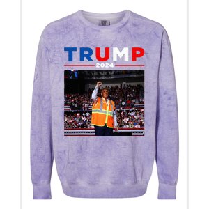 President Trump Garbage Truck Worker Vest Maga 2025 Colorblast Crewneck Sweatshirt