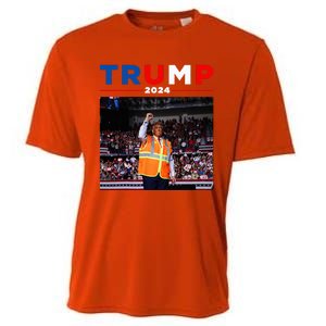 President Trump Garbage Truck Worker Vest Maga 2025 Cooling Performance Crew T-Shirt