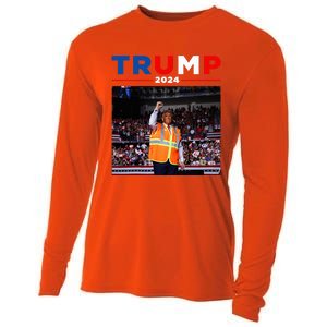 President Trump Garbage Truck Worker Vest Maga 2025 Cooling Performance Long Sleeve Crew