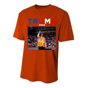 President Trump Garbage Truck Worker Vest Maga 2025 Performance Sprint T-Shirt