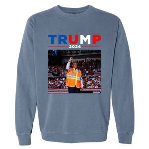 President Trump Garbage Truck Worker Vest Maga 2025 Garment-Dyed Sweatshirt