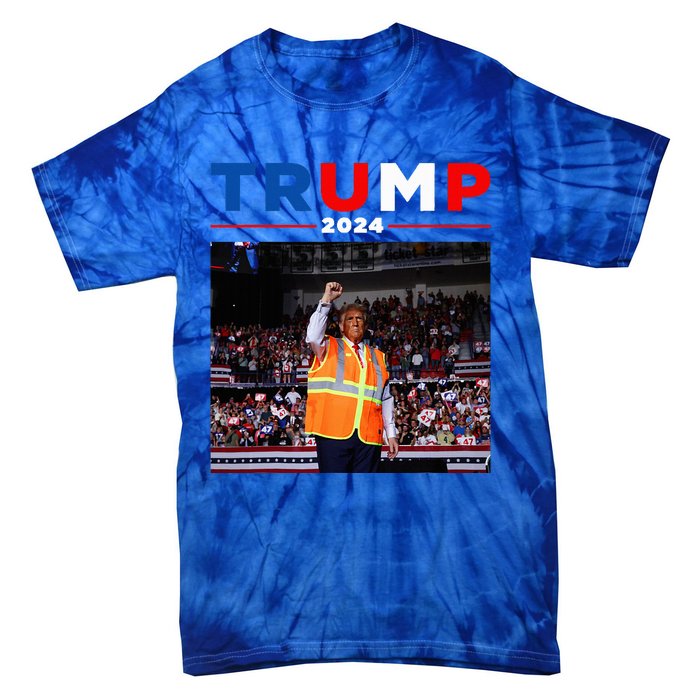 President Trump Garbage Truck Worker Vest Maga 2025 Tie-Dye T-Shirt