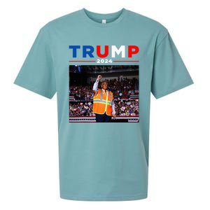 President Trump Garbage Truck Worker Vest Maga 2025 Sueded Cloud Jersey T-Shirt