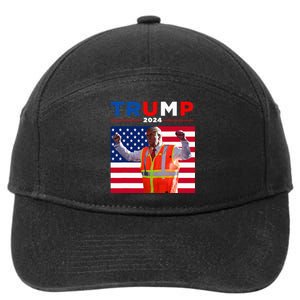 President Trump Garbage Truck Worker Vest Maga 2025 7-Panel Snapback Hat