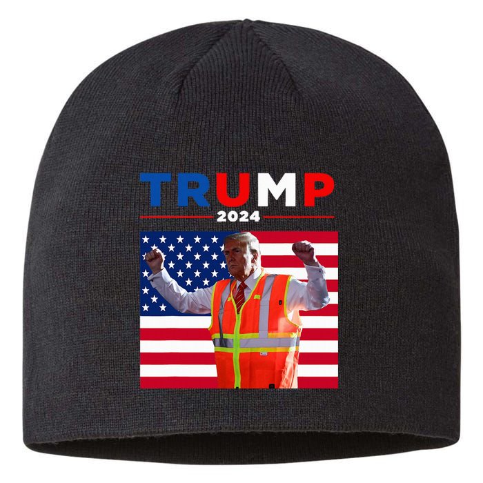 President Trump Garbage Truck Worker Vest Maga 2025 Sustainable Beanie