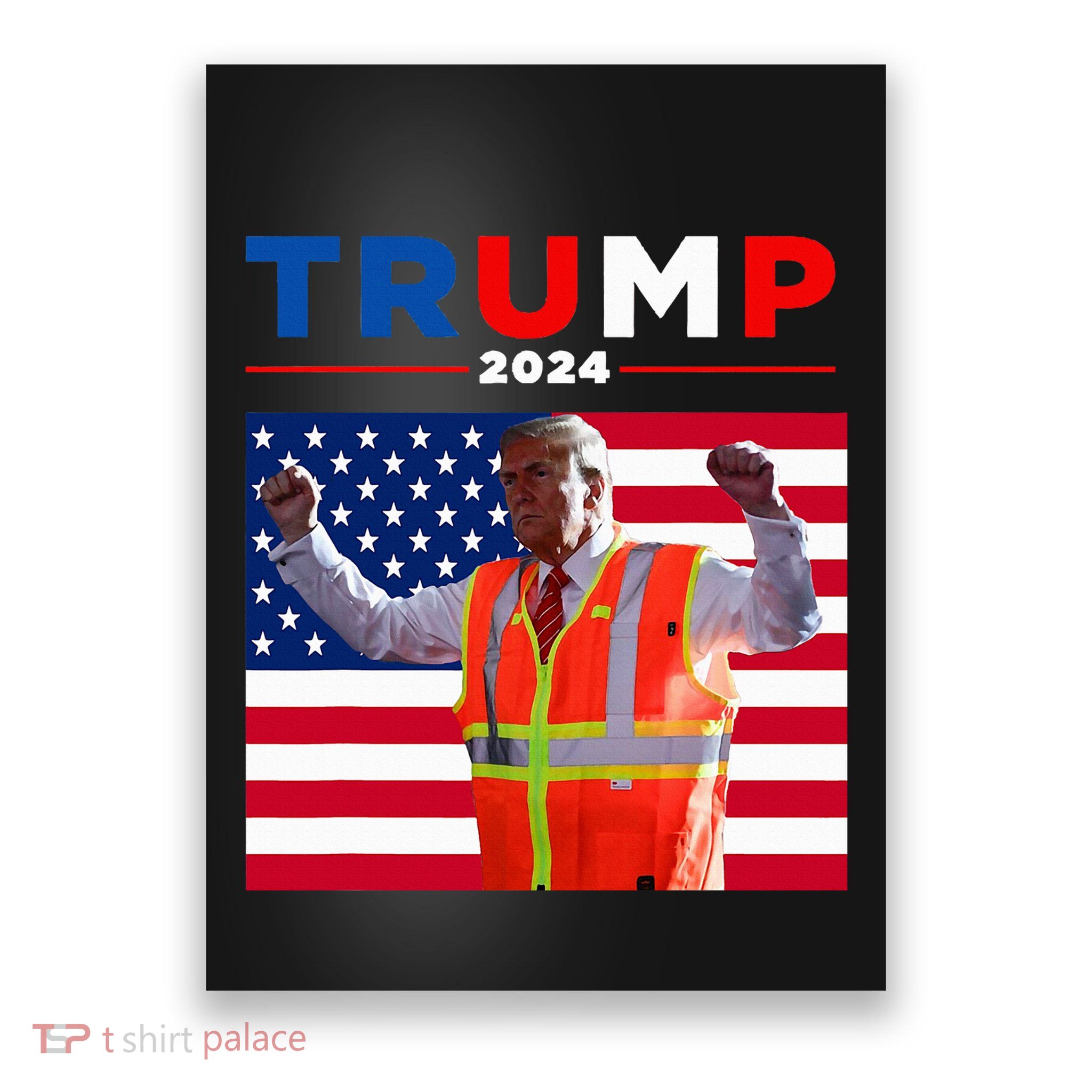 President Trump Garbage Truck Worker Vest Maga 2025 Poster