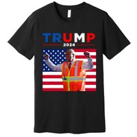 President Trump Garbage Truck Worker Vest Maga 2025 Premium T-Shirt