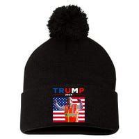 President Trump Garbage Truck Worker Vest Maga 2025 Pom Pom 12in Knit Beanie