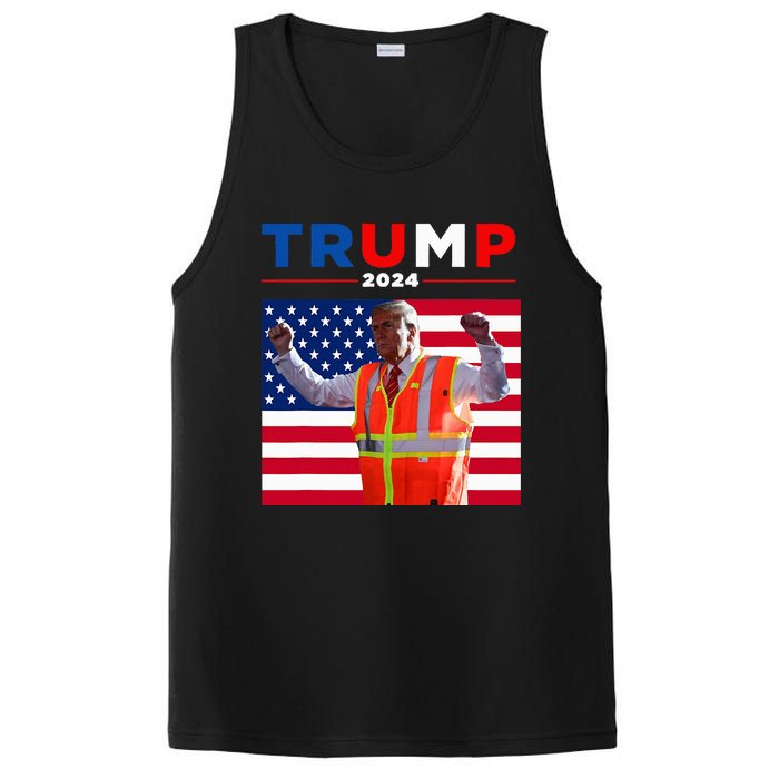 President Trump Garbage Truck Worker Vest Maga 2025 PosiCharge Competitor Tank