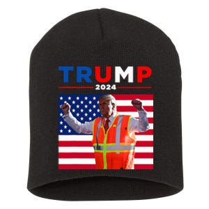 President Trump Garbage Truck Worker Vest Maga 2025 Short Acrylic Beanie