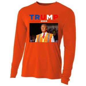 President Trump Garbage Truck Worker Vest Maga 2025 Cooling Performance Long Sleeve Crew