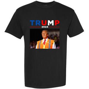 President Trump Garbage Truck Worker Vest Maga 2025 Garment-Dyed Heavyweight T-Shirt