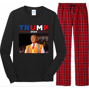 President Trump Garbage Truck Worker Vest Maga 2025 Long Sleeve Pajama Set