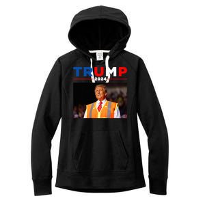 President Trump Garbage Truck Worker Vest Maga 2025 Women's Fleece Hoodie