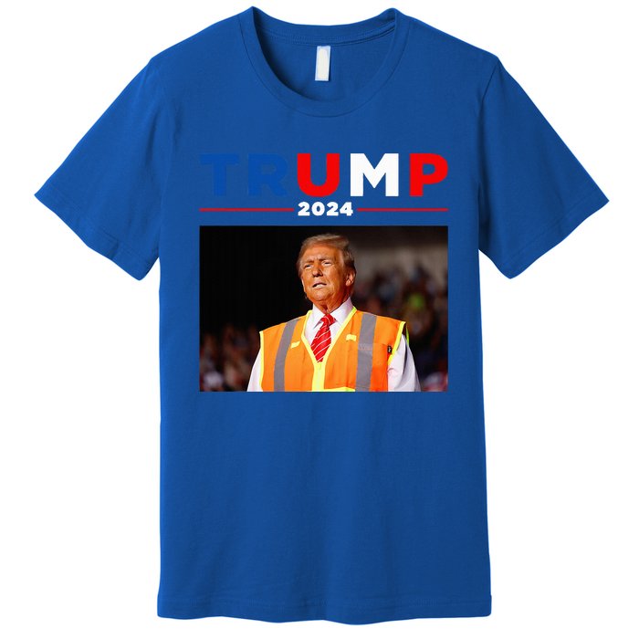 President Trump Garbage Truck Worker Vest Maga 2025 Premium T-Shirt