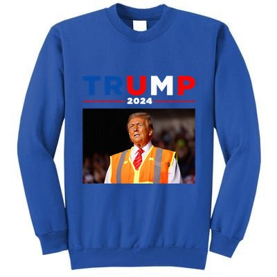 President Trump Garbage Truck Worker Vest Maga 2025 Tall Sweatshirt