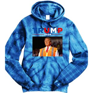 President Trump Garbage Truck Worker Vest Maga 2025 Tie Dye Hoodie