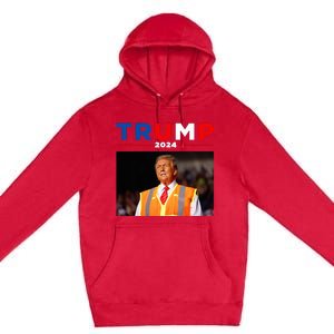 President Trump Garbage Truck Worker Vest Maga 2025 Premium Pullover Hoodie