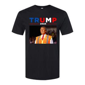 President Trump Garbage Truck Worker Vest Maga 2025 Softstyle CVC T-Shirt