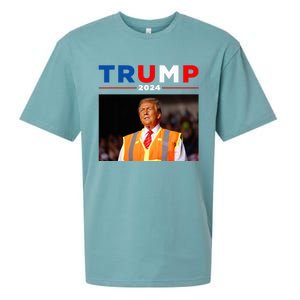 President Trump Garbage Truck Worker Vest Maga 2025 Sueded Cloud Jersey T-Shirt