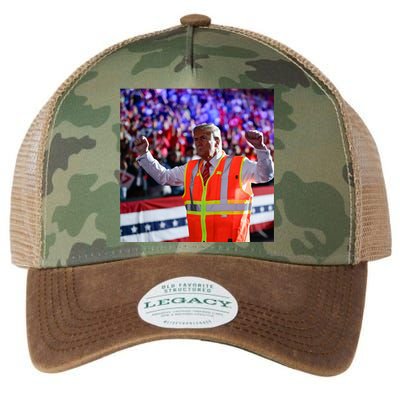 President Trump Garbage Truck Worker Vest Maga 2025 Legacy Tie Dye Trucker Hat