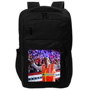 President Trump Garbage Truck Worker Vest Maga 2025 Impact Tech Backpack