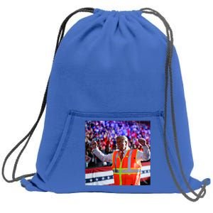 President Trump Garbage Truck Worker Vest Maga 2025 Sweatshirt Cinch Pack Bag