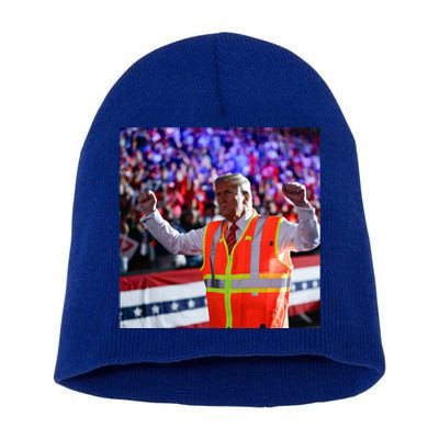 President Trump Garbage Truck Worker Vest Maga 2025 Short Acrylic Beanie