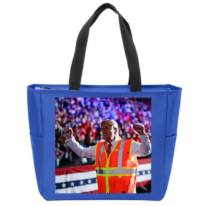 President Trump Garbage Truck Worker Vest Maga 2025 Zip Tote Bag