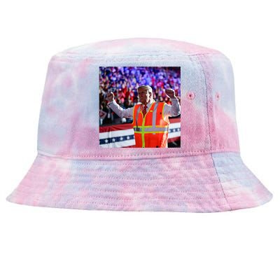 President Trump Garbage Truck Worker Vest Maga 2025 Tie-Dyed Bucket Hat