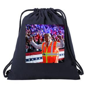 President Trump Garbage Truck Worker Vest Maga 2025 Drawstring Bag