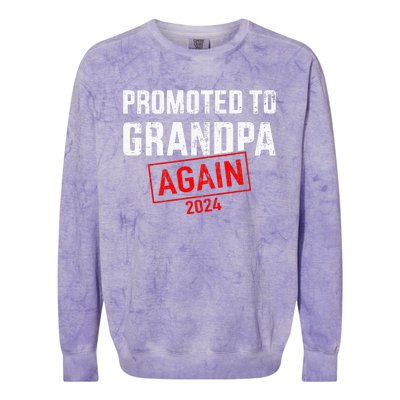 Promoted To Grandpa 2024 Again Colorblast Crewneck Sweatshirt