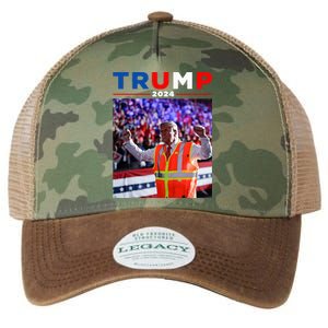 President Trump Garbage Truck Worker Vest Maga 2025 Legacy Tie Dye Trucker Hat