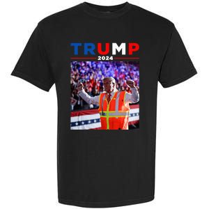 President Trump Garbage Truck Worker Vest Maga 2025 Garment-Dyed Heavyweight T-Shirt