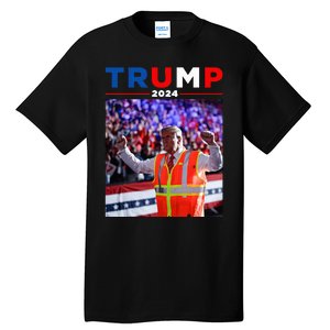 President Trump Garbage Truck Worker Vest Maga 2025 Tall T-Shirt