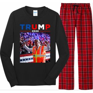 President Trump Garbage Truck Worker Vest Maga 2025 Long Sleeve Pajama Set