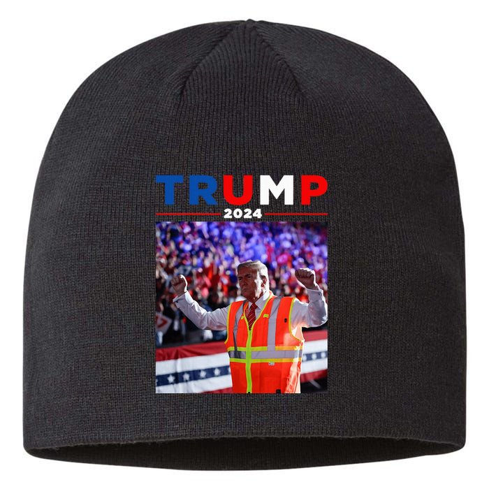 President Trump Garbage Truck Worker Vest Maga 2025 Sustainable Beanie