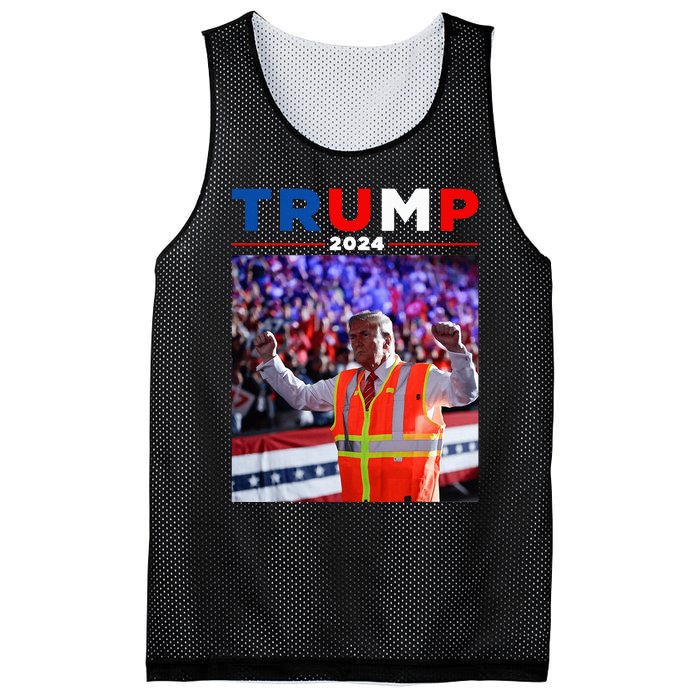 President Trump Garbage Truck Worker Vest Maga 2025 Mesh Reversible Basketball Jersey Tank