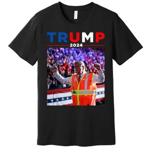 President Trump Garbage Truck Worker Vest Maga 2025 Premium T-Shirt