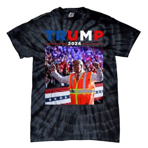 President Trump Garbage Truck Worker Vest Maga 2025 Tie-Dye T-Shirt